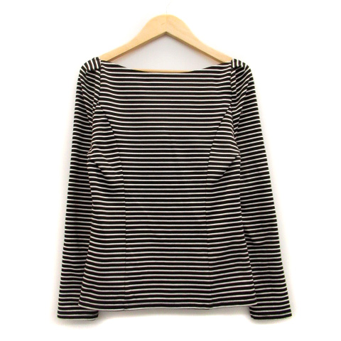 スナイデル Snidel Tシャツ カットソー 長袖 Vネック ボーダー柄 薄手 F ブラック 黒 Ms11 レディース 171 ベクトルパーク