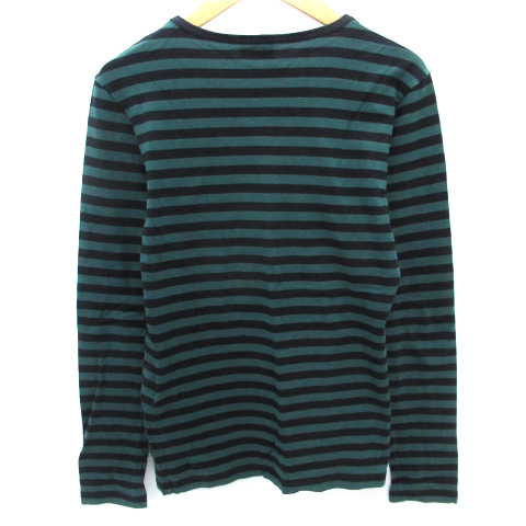 マリメッコ Marimekko Tシャツ カットソー 長袖 Uネック ボーダー柄 Xs 緑 黒 グリーン ブラック Ff43 レディース 171 ベクトルパーク
