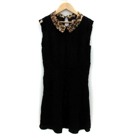 ビアンカズクローゼット Bianca S Closet ワンピース ミニ丈 ノースリーブ アニマル柄 M 黒 ブラック ブラウン Yk9 レディース 171 ベクトルパーク