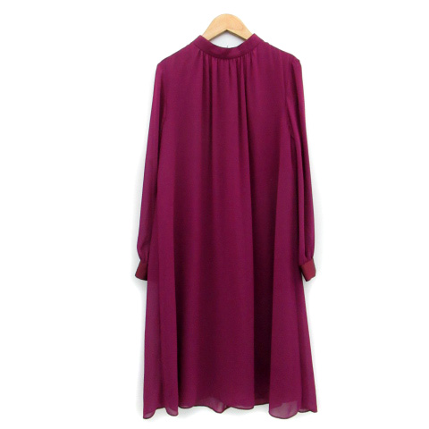 フランシュリッペ Franche Lippee ワンピース 長袖 ミモレ丈 ハイネック 無地 M パープル 紫 Ms38 レディース 171 ベクトルパーク