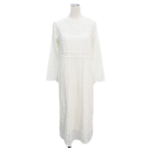 ケイビーエフ Kbf アーバンリサーチ ワンピース ブラウス ロング丈 長袖 ハイネック ペチコート付き シースルー レース F 白 ホワイト Ff47 レディース 171 ベクトルパーク