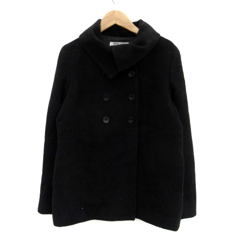 ナチュラルビューティーベーシック Natural Beauty Basic Pコート ピーコート ショート丈 ウール M 黒 ブラック Ho15 レディース 171 ベクトルパーク