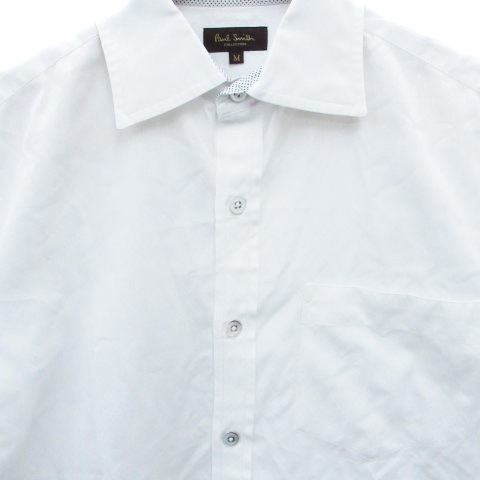 ポールスミスコレクション Paul Smith Collection Yシャツ ワイシャツ ドレスシャツ 半袖 透け感 ドット柄 M 白 ホワイト Ff28 メンズ 171 ベクトルパーク
