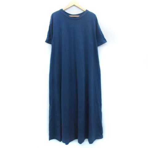 コムサイズム Comme Ca Ism ワンピース ロング丈 半袖 ラウンドネック 無地 9 ネイビー 紺 Ym44 レディース 171 ベクトルパーク