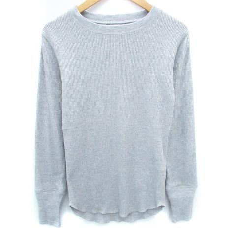 ビームスボーイ Beams Boy ニット リブ カットソー 長袖 ラウンドネック 総柄 F グレー Ff33 レディース 171 ベクトルパーク