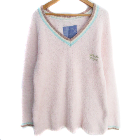 ジェラートピケ Gelato Pique ルームウェア 部屋着 ニット カットソー 長袖 Vネック ライン ロゴ刺繍 F ピンク Ff8 レディース 171 ベクトルパーク ジェラートピケ Gelato Pique ルームウェア 部屋着 ニット カットソー 長袖 Vネック ライン ロゴ刺繍 F ピンク Ff8 レディース 171 ベクトルパーク