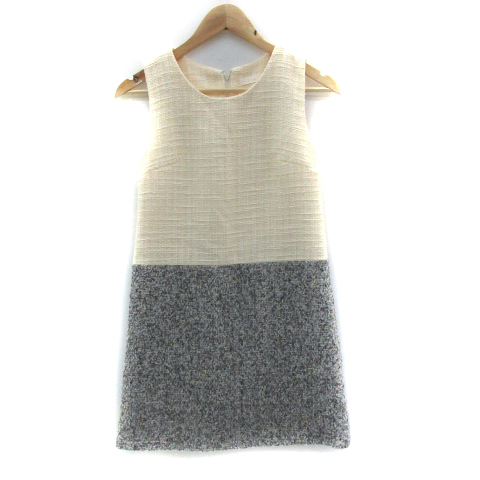 ミーア Miia ワンピース ミニ丈 ノースリーブ ラウンドネック ツイード F マルチカラー 白 ホワイト グレー Sm26 レディース 171 ベクトルパーク
