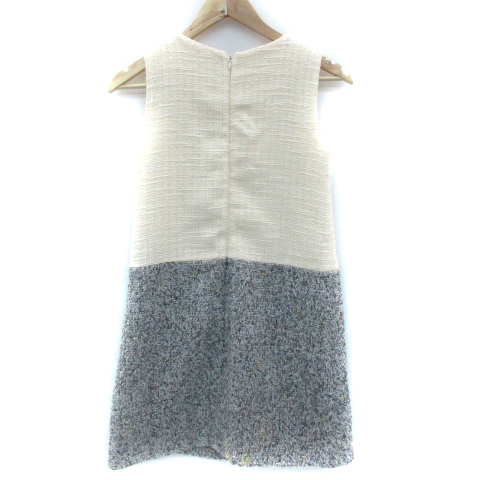 ミーア Miia ワンピース ミニ丈 ノースリーブ ラウンドネック ツイード F マルチカラー 白 ホワイト グレー Sm26 レディース 171 ベクトルパーク