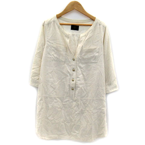 アメリカンラグシー American Rag Cie ワンピース ひざ丈 スリットネック 長袖 無地 コーデュロイ F オフホワイト Sy36 レディース 171 ベクトルパーク