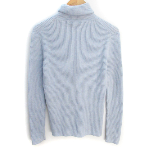バーバリー ロンドン Burberry London ニット リブ カットソー 長袖 タートルネック ウール 無地 160a 水色 ライトブルー Ff41 女の子 キッズ 171 ベクトルパーク