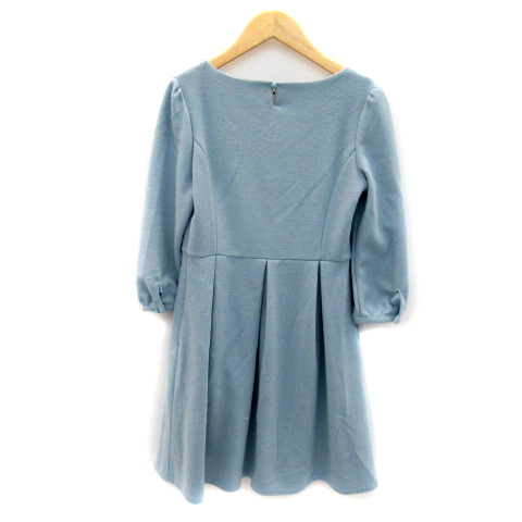 フェルゥ Feroux ワンピース ひざ丈 長袖 ラウンドネック 無地 2 水色 ライトブルー Sy35 レディース 171 ベクトルパーク