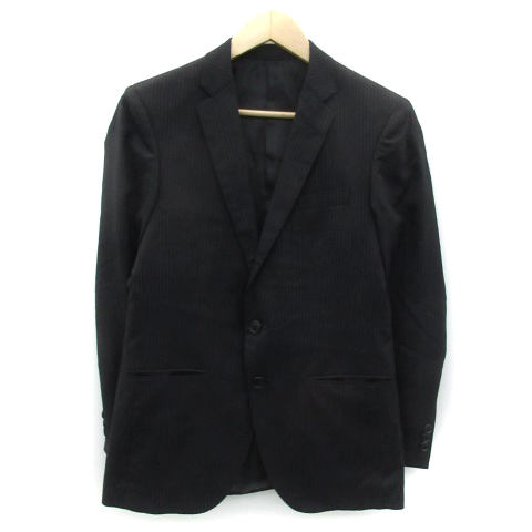 メイルアンドコー Male Co スーツ ジャケット テーラード ミドル丈 シングル ストライプ柄 総裏地 ウール Y4 ブラック 黒 Ym29 メンズ 171 ベクトルパーク