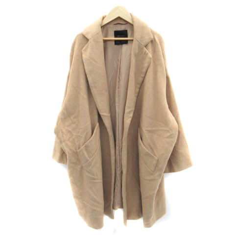 ザラ ベーシック Zara Basic コート チェスター ロング丈 前開き ウール混 オーバーサイズ S 茶色 ブラウン Ho3 メンズ 171 ベクトルパーク