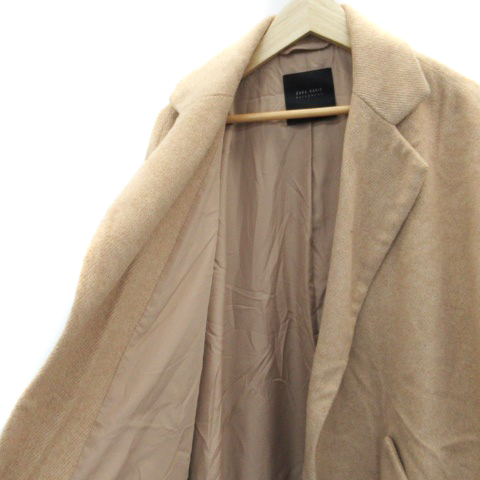 ザラ ベーシック Zara Basic コート チェスター ロング丈 前開き ウール混 オーバーサイズ S 茶色 ブラウン Ho3 メンズ 171 ベクトルパーク