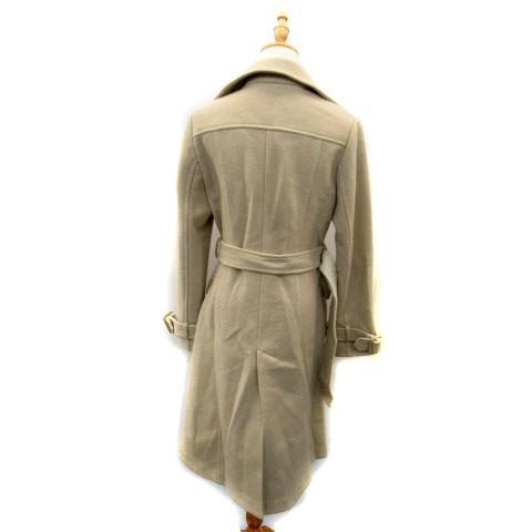 クレージュ Courreges Pコート ピーコート ロング丈 無地 ベルト付き ウール 38 ベージュ Sy6 レディース 171 ベクトルパーク