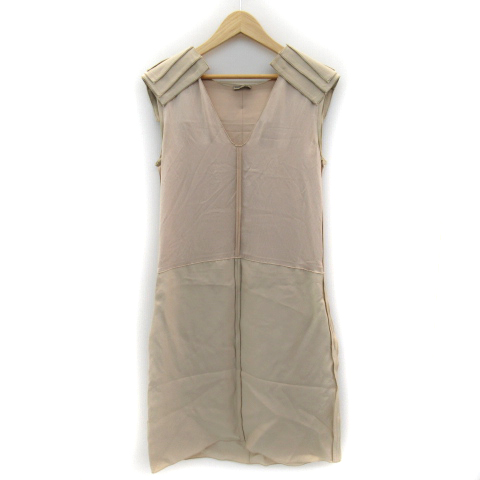 ボッテガヴェネタ Bottega Veneta ワンピース ロング丈 ノースリーブ Vネック ベージュ Yk19 レディース 171 ベクトルパーク