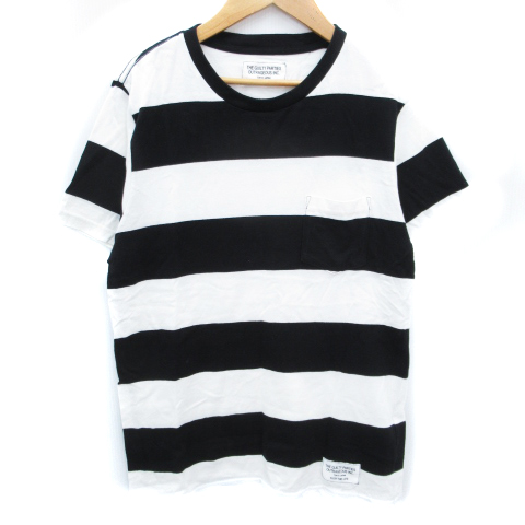 ワコマリア Wacko Maria ギルティーパーティーズ Guilty Parties Tシャツ カットソー 半袖 Uネック 透け感 ボーダー柄 M モノトーン 白 黒 ホワイト ブラック Ff43 メンズ 171 ベクトルパーク