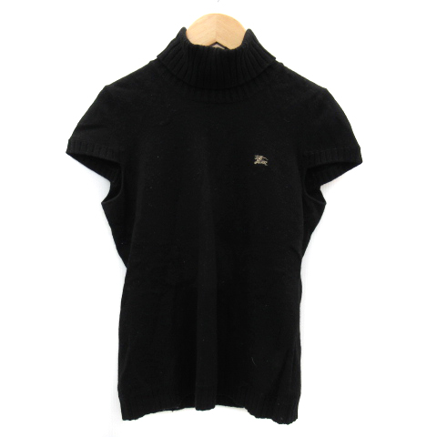 バーバリーブルーレーベル Burberry Blue Label ニット カットソー 半袖 タートルネック ロゴ ウール カシミヤ混 38 黒 ブラック Yk27 レディース 171 ベクトルパーク バーバリーブルーレーベル Burberry Blue Label ニット カットソー 半袖 タートルネック ロゴ ウール カシミヤ混 38 黒 ブラック Yk27 レディース 171 ベクトルパーク
