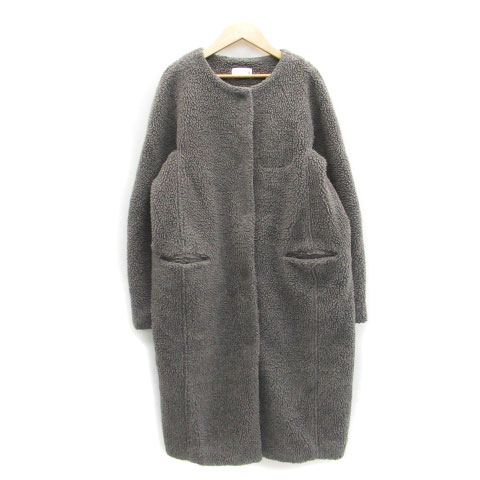 ケイビーエフ Kbf アーバンリサーチ コート ノーカラー ボア ロング丈 One グレー Ms4 レディース 171 ベクトルパーク