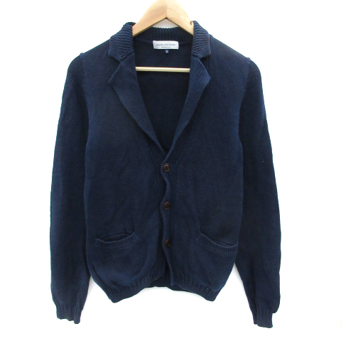 ナノユニバース Nano Universe カーディガン ニット オープンカラー 無地 S 紺 ネイビー Sm45 メンズ 171 ベクトルパーク