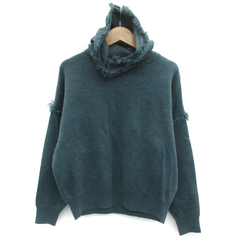 ナノユニバース Nano Universe パーカー プルオーバー 長袖 フリンジ F グリーン 緑 Ym41 レディース 171 ベクトルパーク