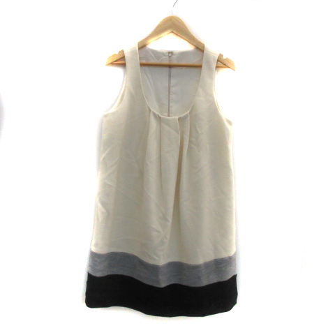 Amlient アムリエント ワンピース ミニ丈 ノースリーブ Uネック 無地 F マルチカラー 白 ホワイト Ys5 レディース 171 ベクトルパーク