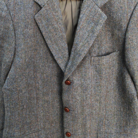 アクアスキュータム Aquascutum ジャケット テーラード ミドル丈 ウール 総裏地 シングルボタン 総柄 マルチカラー 96ab5 グレー 水色 ライトブルー Ff2 メンズ 171 ベクトルパーク