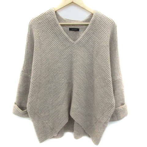 アメリカンラグシー American Rag Cie ニット セーター 長袖 Vネック 無地 オーバーサイズ ベージュ Sm6 レディース 171 ベクトルパーク