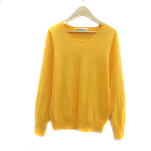 ナノユニバース Nano Universe The 1st Floor ザファーストフロア ニット カットソー 長袖 ラウンドネック 無地 F 黄色 イエロー Ys33 レディース 171 ベクトルパーク