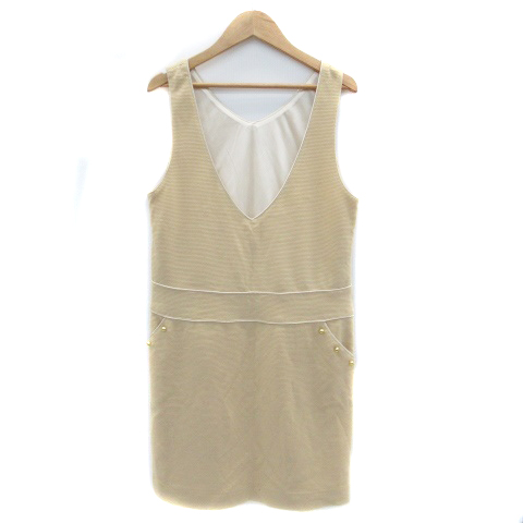 マルイ アールユー Ru ワンピース ジャンパースカート Vネック ノースリーブ ミニ丈 2 茶色 ブラウン Ho40 レディース 171 ベクトルパーク