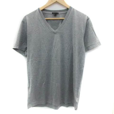 セオリー Theory Tシャツ カットソー 半袖 Vネック 無地 シルク M グレー Sm45 レディース 171 ベクトルパーク