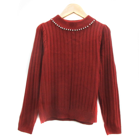 マジェスティックレゴン Majestic Legon ニット リブ セーター 長袖 ハイネック 無地 フェイクパール F ワインレッド Ys33 レディース 171 ベクトルパーク マジェスティックレゴン Majestic Legon ニット リブ セーター 長袖 ハイネック 無地 フェイクパール F ワインレッド Ys33 レディース 171 ベクトルパーク
