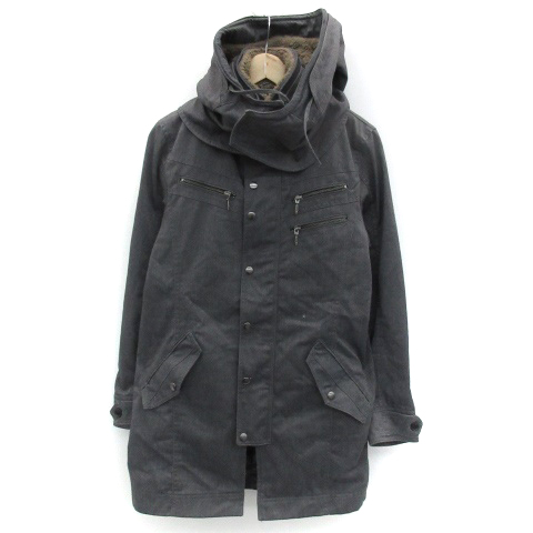 エムケーミッシェルクランオム Mk Michel Klein Homme コート モッズ ミリタリー ショート丈 スタンドカラー ダブルジップ ライナー付き 46 グレー Ym6 メンズ 171 ベクトルパーク