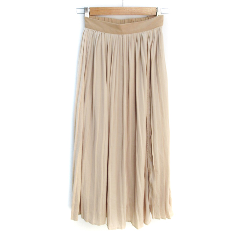 ムルーア Murua スカート プリーツ フレア ロング丈 マキシ丈 スリット F ベージュ Ff35 レディース 171 ベクトルパーク