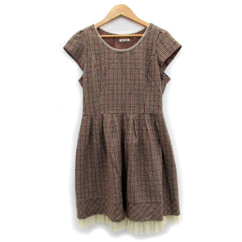 レストローズ L Est Rose ワンピース 半袖 ミニ丈 ラウンドネック 千鳥格子柄 レース ウール混 2 マルチカラー ブラウン 茶 Ms32 レディース 171 ベクトルパーク レストローズ L Est Rose ワンピース 半袖 ミニ丈 ラウンドネック 千鳥格子柄 レース ウール混 2 マルチカラー ブラウン 茶 Ms32 レディース 171 ベクトルパーク