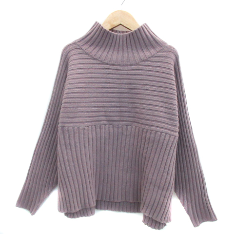 ロペピクニック Rope Picnic ニット リブ セーター 長袖 ハイネック 無地 38 くすみピンク Ys31 レディース 171 ベクトルパーク