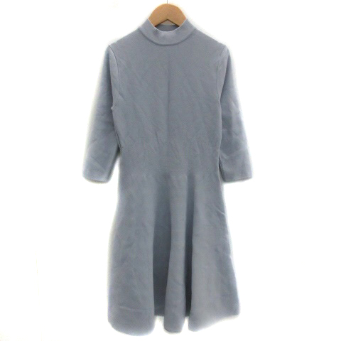 レストローズ L Est Rose ワンピース ニット ひざ丈 長袖 ハイネック M ライトブルー 水色 Ym44 レディース 171 ベクトルパーク