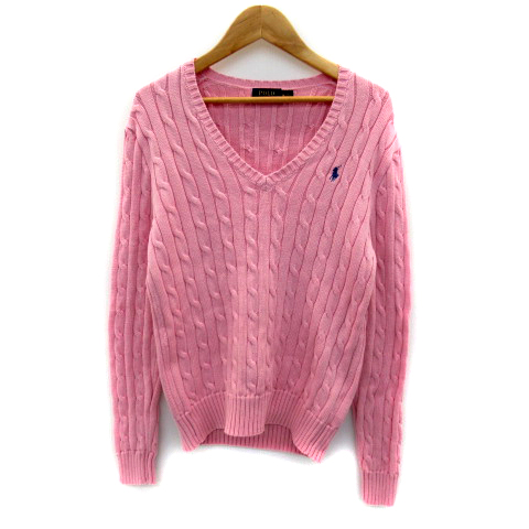 Ralph Lauren ピンク ニット　セーター ケーブルニット コットン セーター