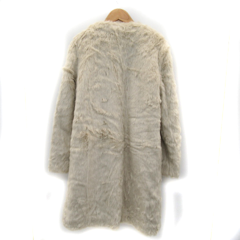 マーキュリーデュオ Mercuryduo コート ノーカラー フェイクファー ロング丈 F ベージュ Yk6 レディース 171 ベクトルパーク