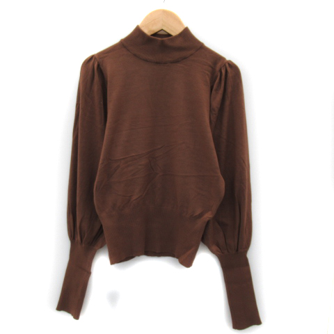 スライ Sly ニット カットソー 長袖 ハイネック 無地 F ブラウン Yk19 レディース 171 ベクトルパーク