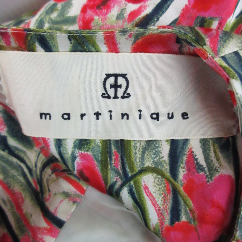 マルティニーク Martinique ワンピース ひざ丈 ノースリーブ ラウンドネック 花柄 マルチカラー シルク レッド 赤 緑 グリーン Ym35 レディース 171 ベクトルパーク マルティニーク Martinique ワンピース ひざ丈 ノースリーブ ラウンドネック 花柄 マルチカラー シルク レッド 赤 緑 グリーン Ym35 レディース 171 ベクトルパーク