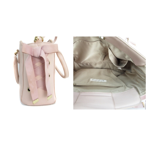 マジェスティックレゴン Majestic Legon バッグ ハンド ショルダー 斜め掛け 2way レザー レースアップ リボン ピンク Ff32 レディース 171 ベクトルパーク