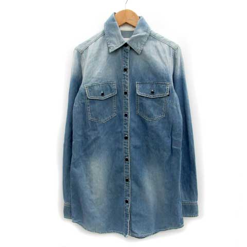 スライ Sly ワンピース ダンガリー デニム シャツ 長袖 ミニ丈 1 ライトブルー 水色 Ms24 レディース 171 ベクトルパーク