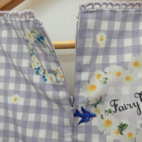 アンクルージュ Ank Rouge ワンピース ミニ丈 ノースリーブ ギンガムチェック柄 花柄 M マルチカラー パープル Yk33 レディース 171 ベクトルパーク