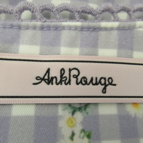 アンクルージュ Ank Rouge ワンピース ミニ丈 ノースリーブ ギンガムチェック柄 花柄 M マルチカラー パープル Yk33 レディース 171 ベクトルパーク