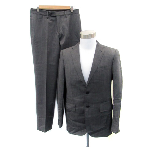 ユナイテッドアローズ A Day In The Life United Arrows スーツ セットアップ 上下 ジャケット テーラード シングル ミドル丈 総裏地 パンツ スラックス ロング丈 ウール 46 グレー Ho7 メンズ 171 ベクトルパーク