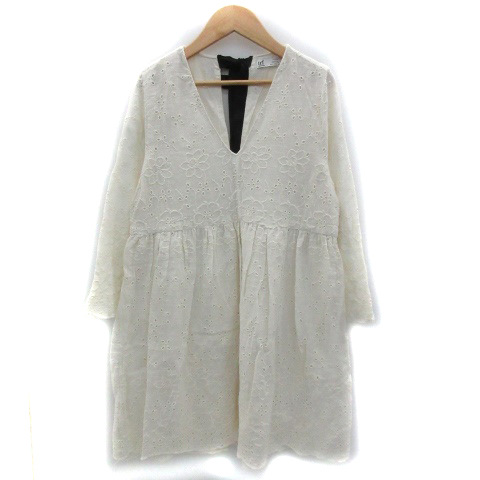 ザラ トラファルック Zara Trafaluc ワンピース ミニ丈 長袖 Vネック アイレットレース リボン S オフホワイト 白 Ym43 レディース 171 ベクトルパーク ザラ トラファルック Zara Trafaluc ワンピース ミニ丈 長袖 Vネック アイレットレース リボン S オフホワイト 白 Ym43 レディース 171 ベクトルパーク