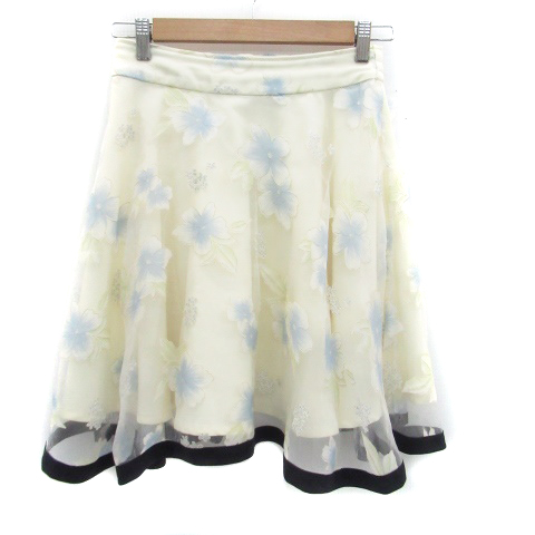 アラマンダ Allamanda スカート フレア ひざ丈 花柄 38 黄色 イエロー 水色 ライトブルー Ho28 レディース 171 ベクトルパーク