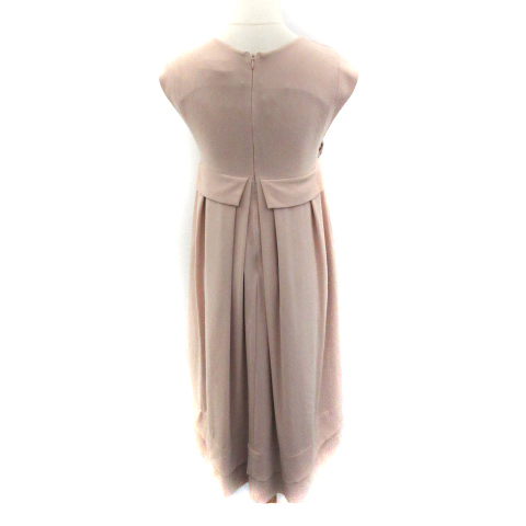 シアタープロダクツ Theatre Products ワンピース ミモレ丈 ノースリーブ ラウンドネック ウエストリボン ピンクベージュ Sm40 レディース 171 ベクトルパーク