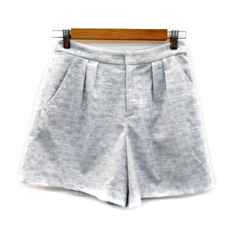 エディットコロン Edit Cologne ショートパンツ ハーフパンツ 短パン 総柄 3 水色 ライトブルー 白 Sy10 レディース 171 ベクトルパーク